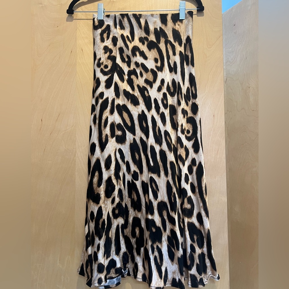 H&M leopard print slip skirt